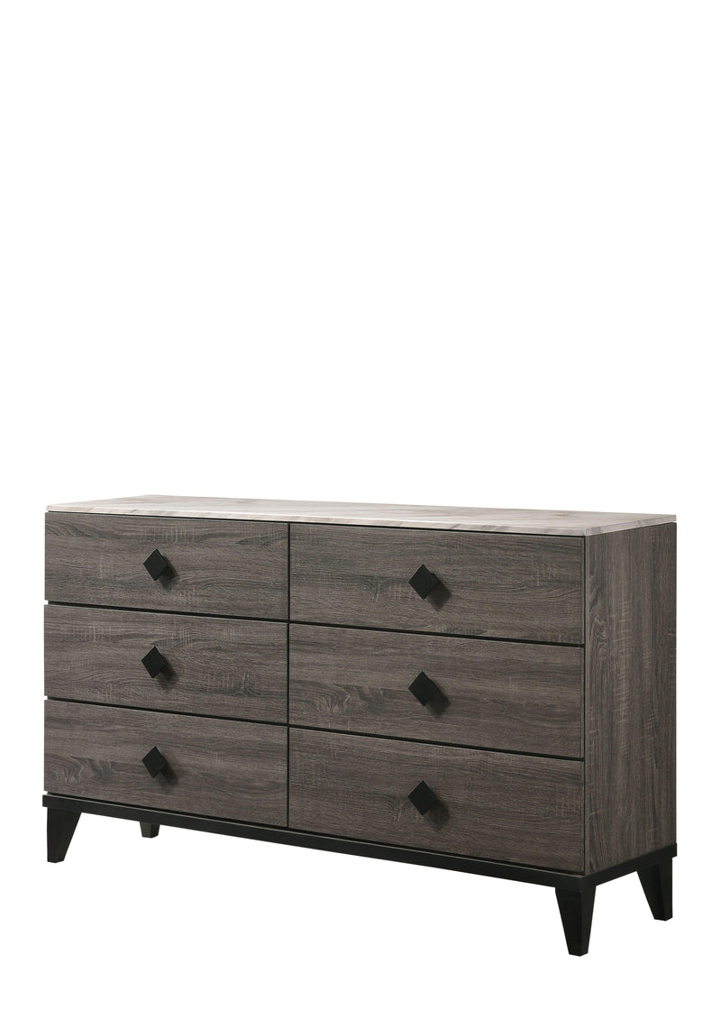 Avantika Faux Marble & Rustic Gray Oak Dresser image