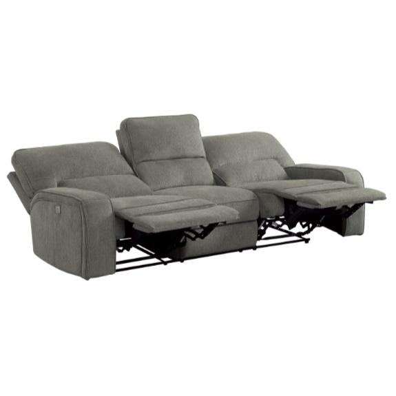 Borneo Power Double Reclining Sofa in Mocha