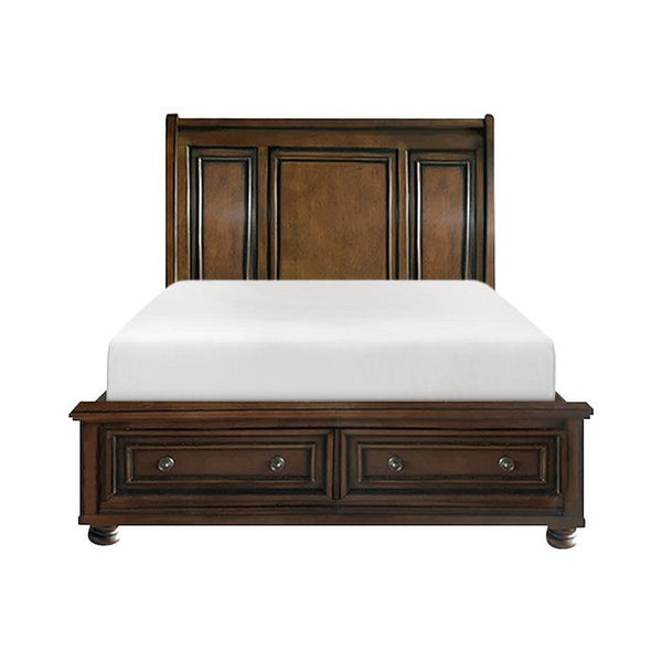 Cumberland King Sleigh Platform Bed with Footboard Storage in Brown Cherry 2159K-1EK* image