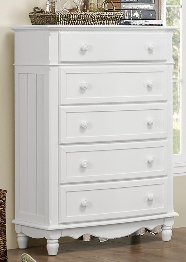 Clementine 5 Drawer Chest in White B1799-9