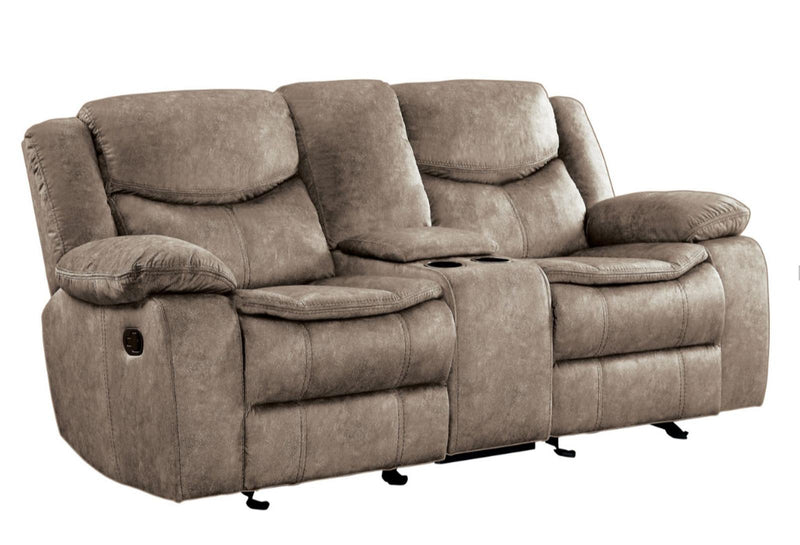 Bastrop Double Glider Reclining Loveseat in Brown 8230FBR-2